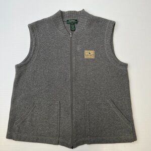 Lauren Ralph Lauren Jacket Women Large Petite Zip Sleeveless Retro Y2K Core Ex